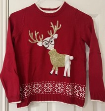 Girls Reindeer Christmas Sweater