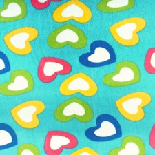 Big Hearts Allover Print Fleece Fabric - 60" Wide - Sold by The Yard Bolt