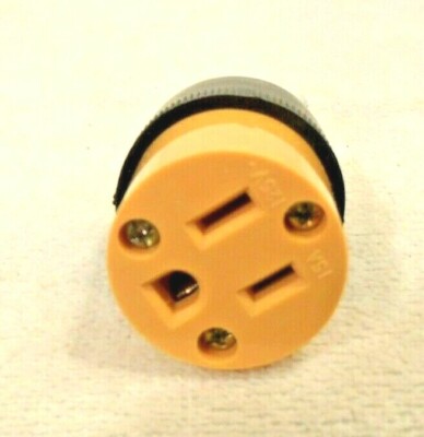 ONE NEW 15 AMP. 125V. FEMALE EXTENSION CORD REPLACEMENT END PLUG 