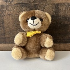Oso de peluche Roscoe de colección juguete de peluche similar 1992 5" arco marrón de colección
