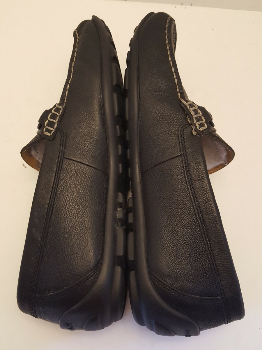 Geox Driving Shoes Respira Leather Horse Bit Size 44 US 11 Black Slip on GEOX Respira Black Leather Horse Bit Loafers Driving Shoes  main image 4