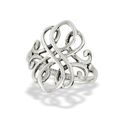 Sterling Silver Fancy Swirl Celtic Ring