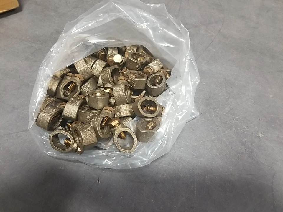 Lot of 50 Pieces 5/8" Bronze Ground Rod Clamps, Grounding Acorn W/Brass Bolt - Image 2 of 4