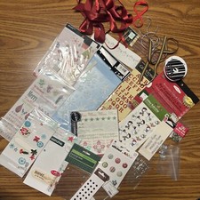 Christmas Holiday Embellishments, Stickers, Ribbons, Rub-ons, More New Used