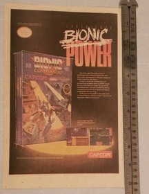Bionic Commando Nintendo NES RARO videogioco pubblicitario stampa