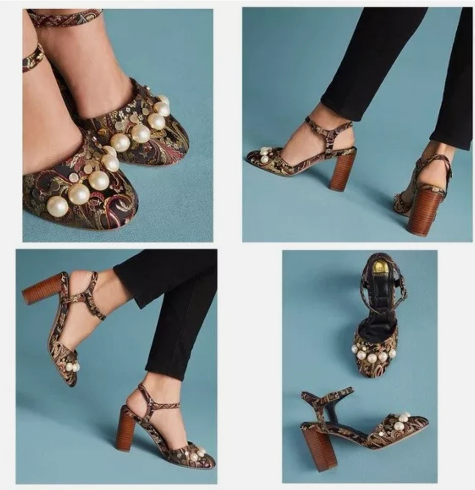 Anthropologie Capsule Collective International Jacquard Pearl Silk Brocade 10/41 - Image 3 of 4