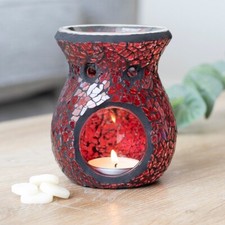 Large Red Crackle Glass Oil Burner Home Fragrance Gift FAST Dispatch OB_66630