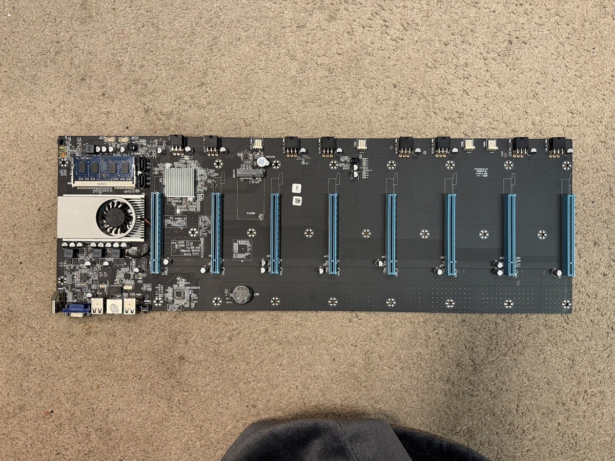 BTC-S37 V1.1 Mining Motherboard 8x PCIe Slot, 4GB DDR3 RAM, 2x