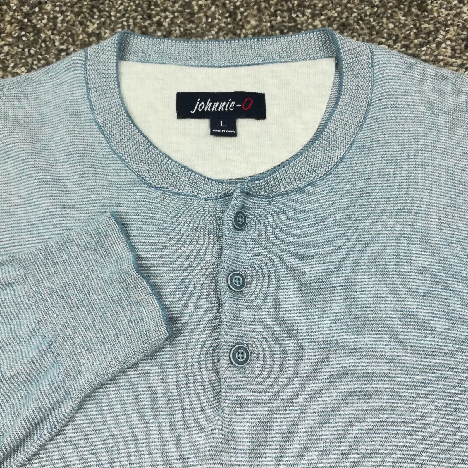Johnnie O Sweater Henley Silk Blend 1/4 Button Bl… - image 1