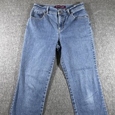 Gloria Vanderbilt Women's Amanda Blue Jeans Size 6 Short Mid Rise Straight Leg