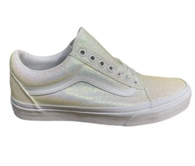 VANS Old Skool UV Glitter White/Pink Shoes- Women Size 9, Mens - Main Image