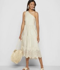 NWT Gap  Women’s One Shoulder Beige/khaki  Dress With Eyelet on Bottom in size 6