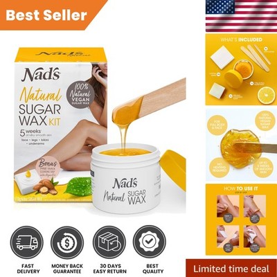 Eco-Friendly Sugar Wax Kit - 6 Spatulas & 10 Cotton Strips for Smooth Results