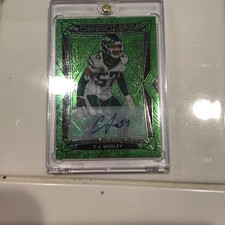PANINI OBSIDIAN GREEN PARALLEL C.J. MOSLEY AUTO #154 /6 NEW YORK JETS 2024 NFL