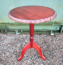 Wooden mahogany colour round lamp side occasional table