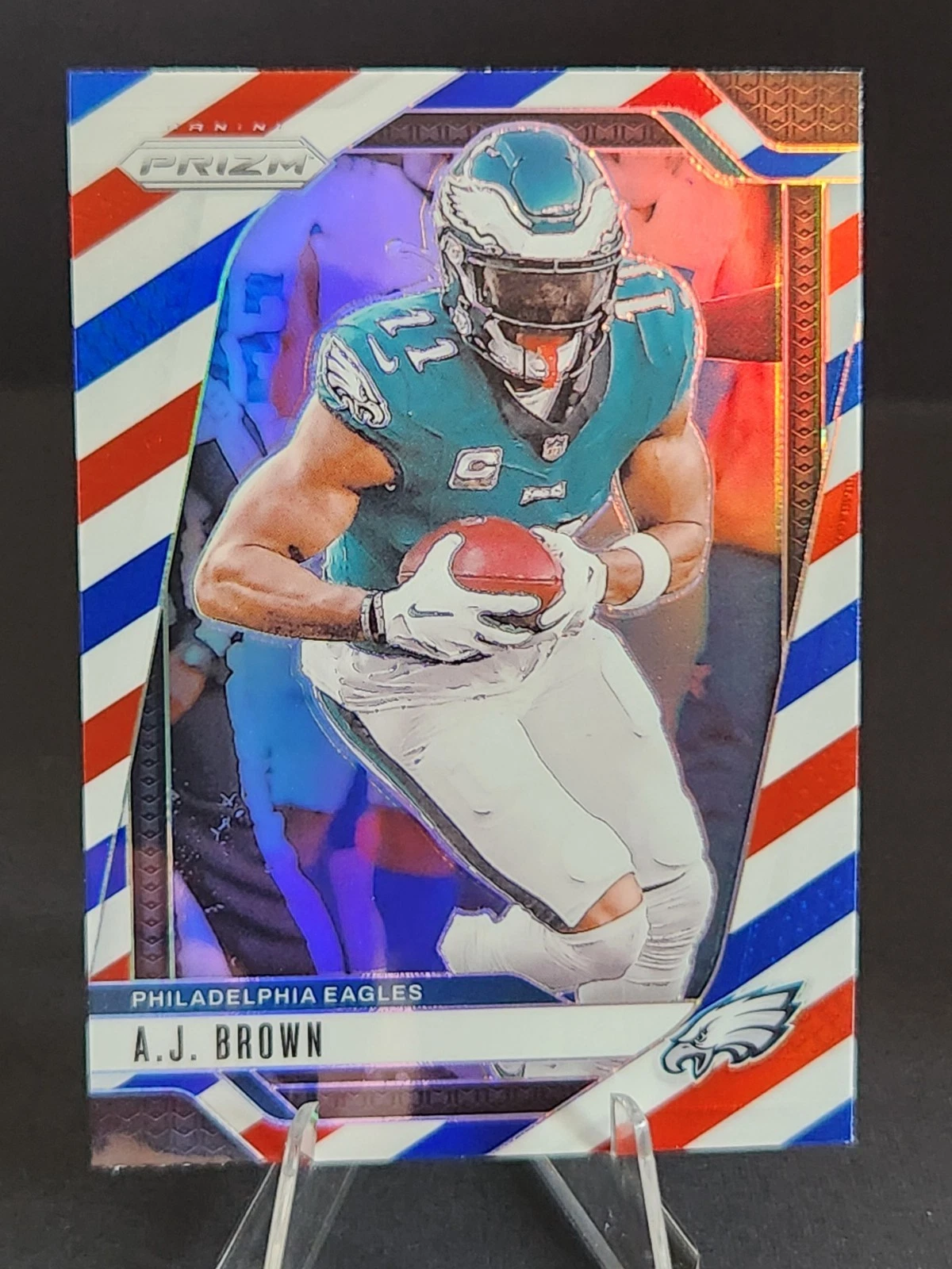 AJ BROWN 2024 Panini Prizm Red White Blue RWB Parallel #233 Philadelphia Eagles