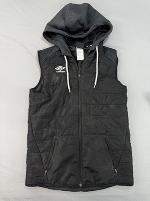 Umbro Men s Puffer Sleeveless Hooded Vest Soccer Full Zip Size Small