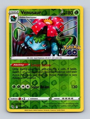 TCG Pokemon Karte Venusaur PGO 003/078 Eng KEIICHIRO ITO Pokemon GO Reverse Holo