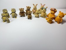 Vintage Sylvanian Families Flocked Animal Figures Lot Owls Rabbits Bears Foxes