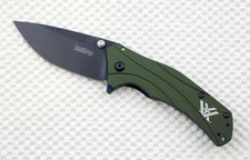 1870OLBLKVT Kershaw Knockout A/O Olive aluminum handle plain blade New Blem