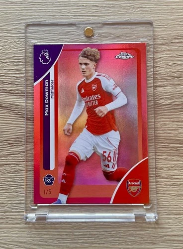 2026 Topps Chrome Premier League #201 Max Dowman Rookie RED Refractor #D 1/5
