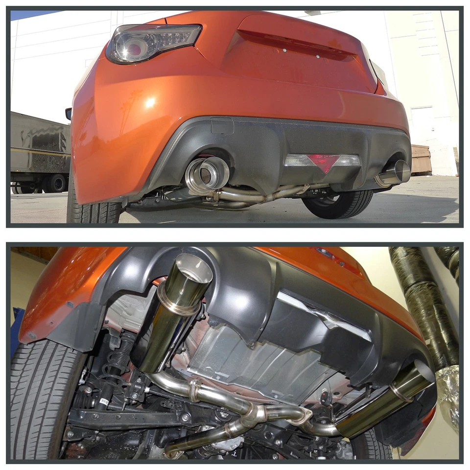 Fits 2012-2017 Scion FRS BRZ 4" Dual Roll Tip Catback Exhaust Muffler+Silencer - Image 4 of 4