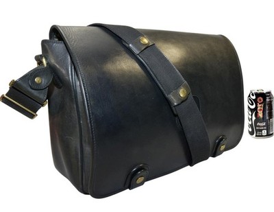 Ghurka COMMUTER No. 559 Black Leather Messenger Full Flap Crossbody Computer Bag