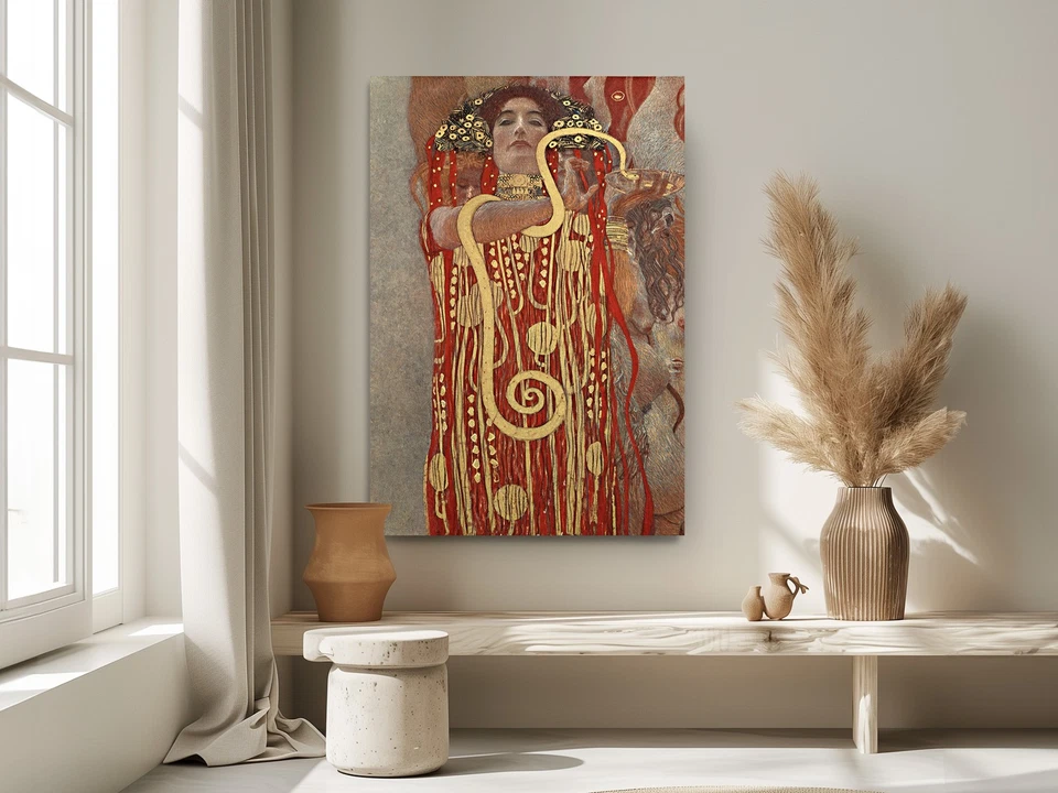 Impresión en lienzo Hygieia, obra de arte de medicina de Gustav Klimt, reproducción de arte brillante Foto 3 de 4