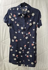 Women's Navy Blue Floral Dress-GAP-Size US Small-Great Condition