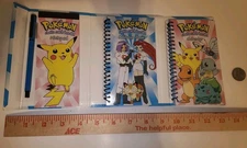Vintage Pokemon Tri Fold Organizer Rose Art 1999 Planner Pikachu School Supply
