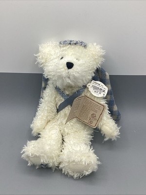 BOYDS BEARS 10'' Haley Angelfrost White Angel Blue White Checkerboard 1988-2001.