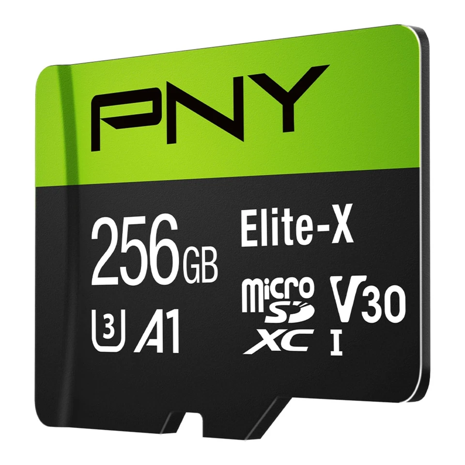 PNY Elite X 256GB Micro SD Card Class 10 U3 4K Video A1 High Speed Storage - Image 2 of 4