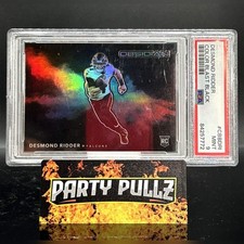 2022 Panini Obsidian #CBBDRI Desmond Ridder Color Blast Black RC Rookie Card PSA