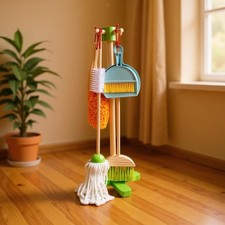 Kids Cleaning Set Broom Mop Brush Dustpan Set Cleaning Toys