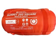 Mountain Warehouse Summit 250 Square Sleeping Bag Insulated Two Way Zip Camp Bed