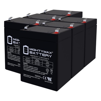 Mighty Max 12V 2.9AH F1 SLA Replaces Handicare Carina350 Patient Lift - 6 Pack