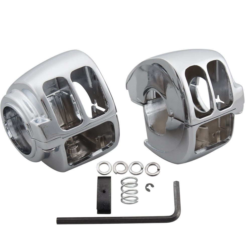Chrome Hand Control Switch Housing Cover For Harley Road King Dyna Super Glide