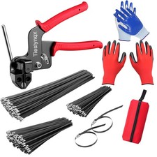 Stainless Steel Cable Tie Gun Set, with 150PC...