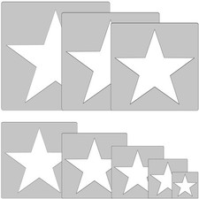 Large Star Stencil for Painting 5 Point Star Template Translucent set 8 PCS