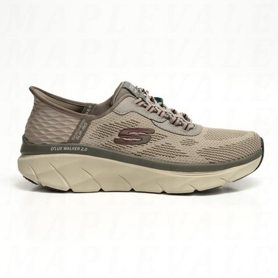 Skechers Slip Ins Dlux Walker 2.0 Men's Sz 9 Rezinate Comfort Taupe 232446 READ