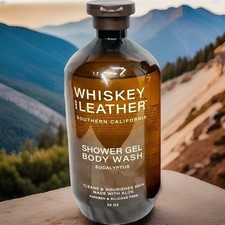 EUCALYPTUS SHOWER?GEL & BODY WASH?MADE WITH ALOE ?~WHISKEY? AND LEATHER 32Oz 0.81 per gallon