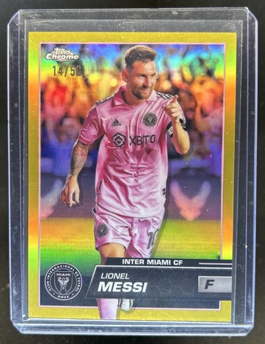 2023-24 Topps Chrome MLS Lionel Messi Gold Refractor #/50 Inter