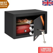 Stylish Security Box for Home - 20x31x20cm Key Lock Safe with Carpeted Interior
