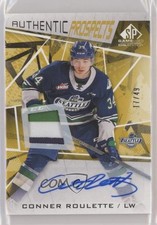 2021-22 SP Game Used CHL Edition Gold 17/49 Conner Roulette #63 Patch Auto 0v41
