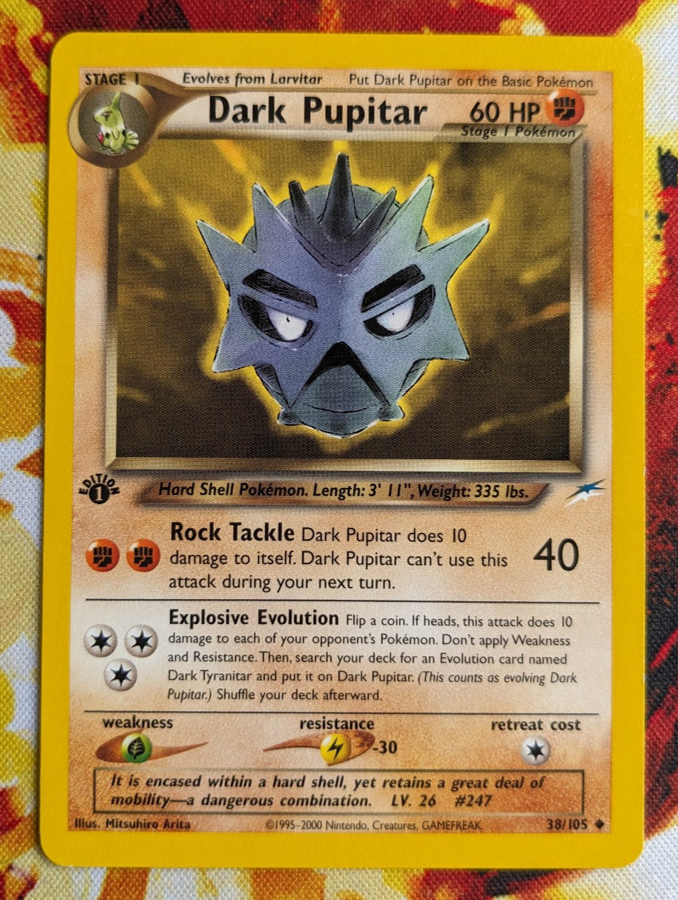 Pokemon Card - Dark Pupitar Neo Destiny 38/105 Uncommon 1st Edition