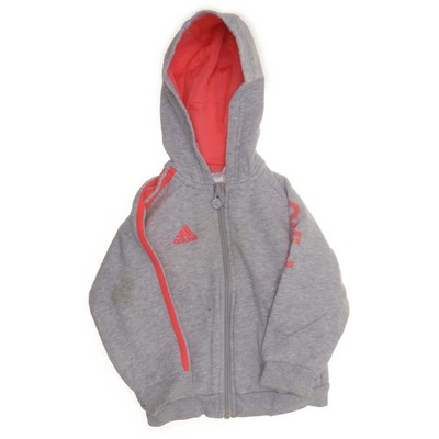 Adidas, Kapuzenpullover, Größe: 92, Grau/Pink, Baumwolle/Polyester, Print #wAs