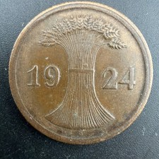 1924-D Germany 2 Pfennig, AU