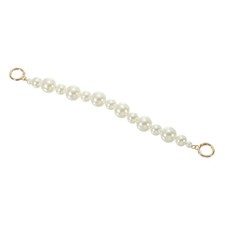 Imitation Pearl Bead Purse Chain 13" for DIY Handbag, Light Gold