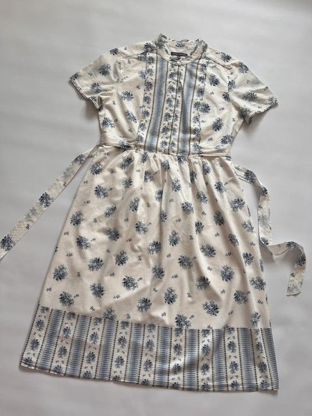 Women Laura Ashley Dress White Cotton M #A15U