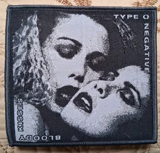 Type O Negative Bloody Kisses Grey Border Woven Patch 4x4 Inch
